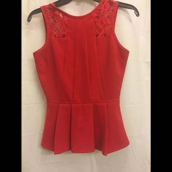 red peplum shirt